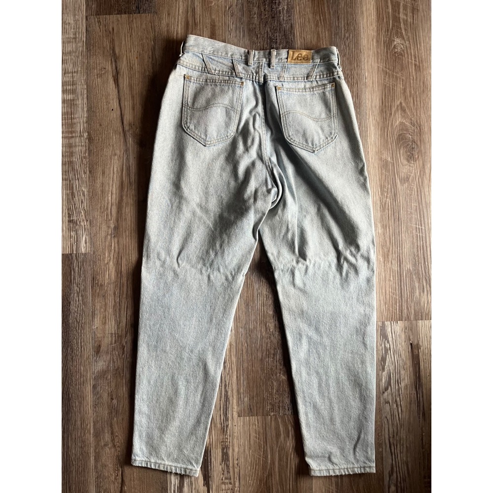 Vintage Lee Light Wash High Waisted Tapered Leg Jeans Made in USA Mens 14 Med - Picture 4 of 6